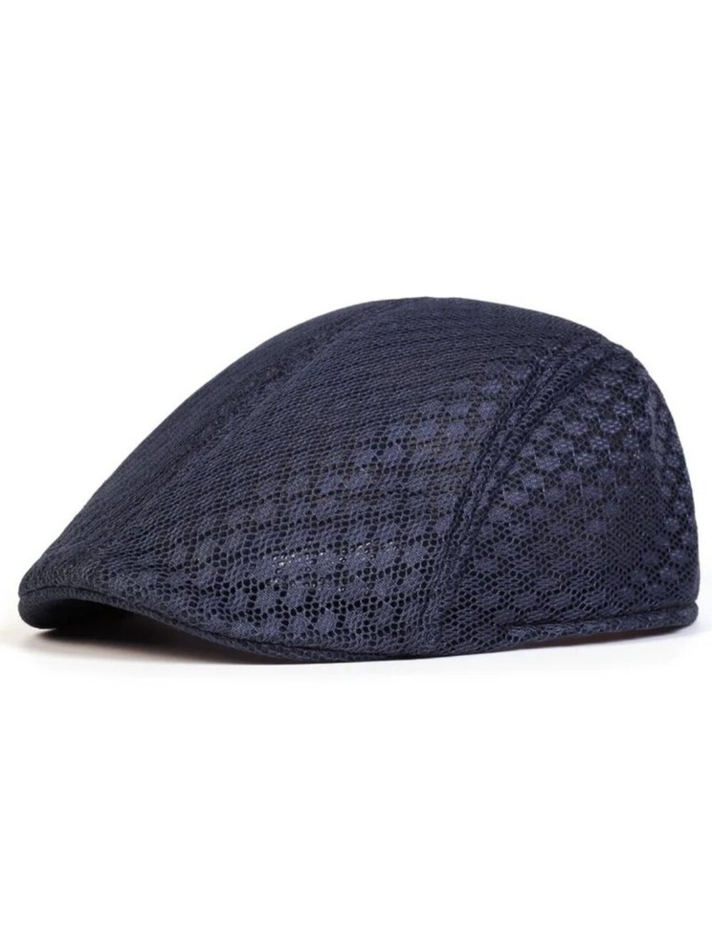 Black Newsboy Cap Flat Ivy Driving Golf Cabbie Hat Breathable Casual Outdoor
